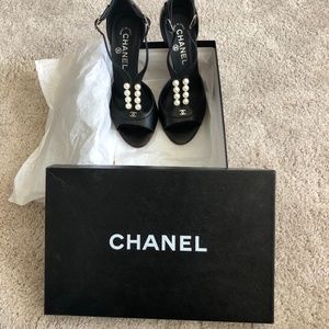 Chanel Pearl Open Toe Shoes